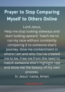 Prayer to Stop Comparing Myself to Others Online