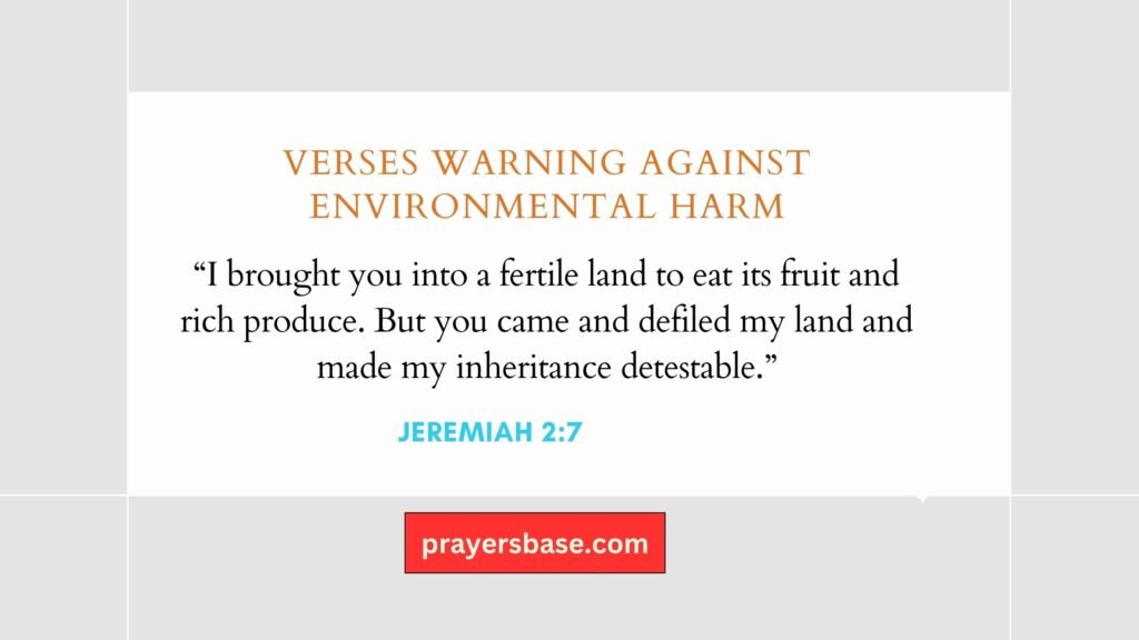 Verses Warning Against Environmental Harm