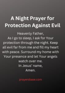 A Night Prayer for Protection Against Evil