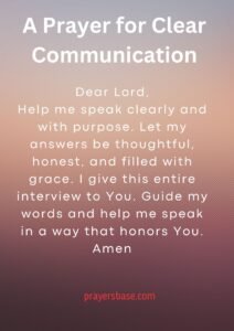 A Prayer for Clear Communication