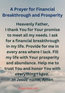 A Prayer for Financial Breakthrough and Prosperity