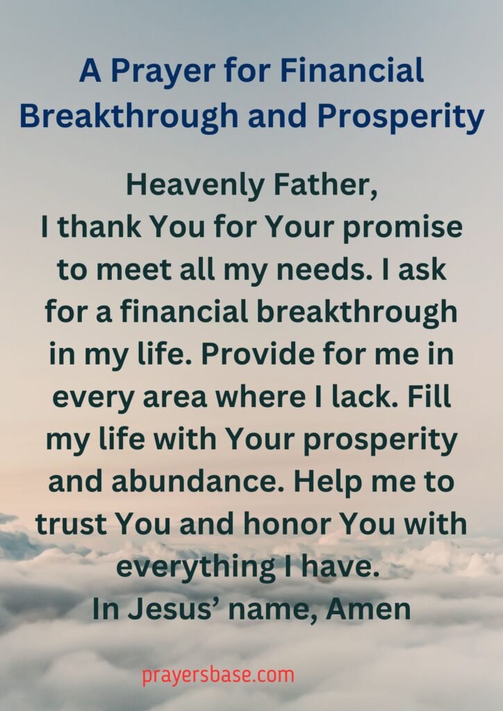 30 Powerful Prayers for Financial Breakthrough for Prosperity and ...
