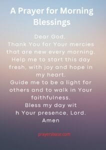 A Prayer for Morning Blessings