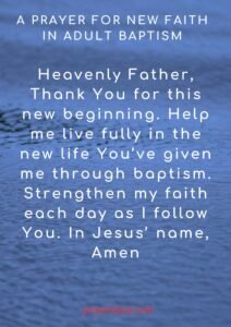 A Prayer for New Faith in Adult Baptism