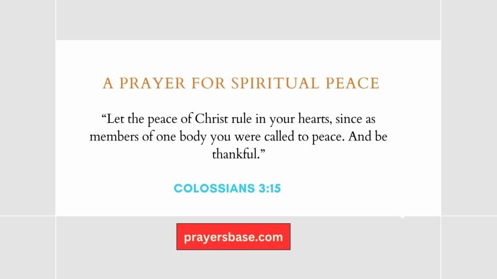A Prayer for Spiritual Peace