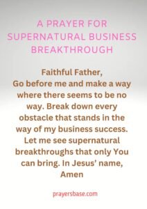 A Prayer for Supernatural Business Breakthrough