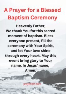 A Prayer for a Blessed Baptism Ceremony