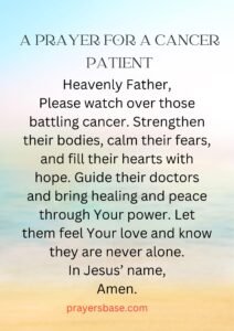 A Prayer for a Cancer Patient