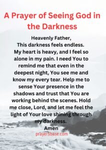 A Prayer of Seeing God in the Darkness