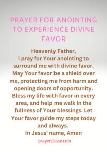 Prayer for Anointing to Experience Divine Favor