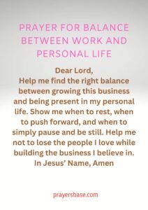 Prayer for Balance Between Work and Personal Life
