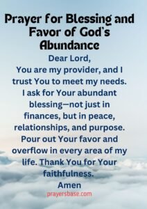Prayer for Blessing and Favor of God’s Abundance
