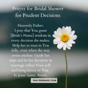 Prayer for Bridal Shower for Prudent Decisions