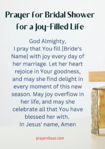Prayer for Bridal Shower for a Joy-Filled Life