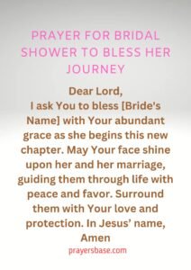 Prayer for Bridal Shower to Bless Her Journey
