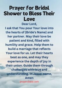 Prayer for Bridal Shower to Bless Their Love
