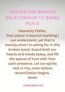 Prayer for Broken Relationship to Bring Peace