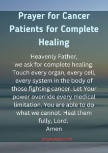Prayer for Cancer Patients for Complete Healing