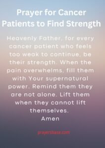 Prayer for Cancer Patients to Find Strength