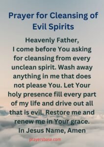 Prayer for Cleansing of Evil Spirits