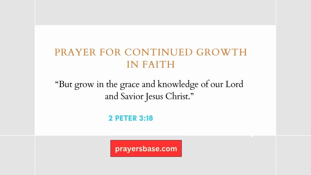 Prayer for Continued Growth in Faith