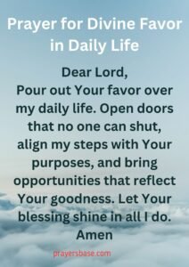 Prayer for Divine Favor in Daily Life