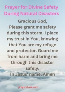 Prayer for Divine Safety During Natural Disasters