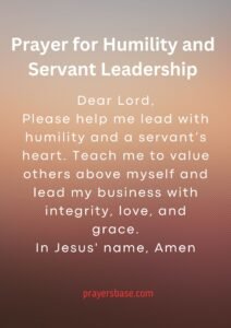 Prayer for Humility and Servant Leadership
