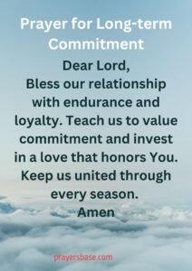 Prayer for Long-term Commitment