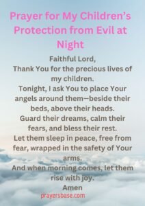 Prayer for My Children’s Protection from Evil at Night