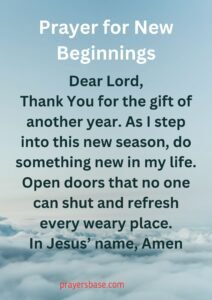Prayer for New Beginnings