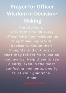 Prayer for Officer Wisdom in Decision-Making