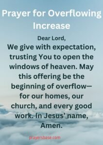 Prayer for Overflowing Increase