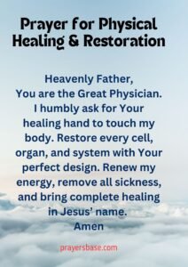 Prayer for Physical Healing & Restoration