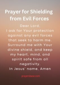 Prayer for Shielding from Evil Forces