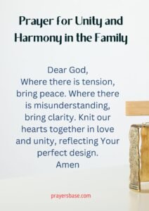 Prayer for Unity and Harmony in the Family