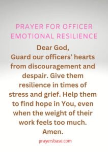 Prayer for officer Emotional Resilience