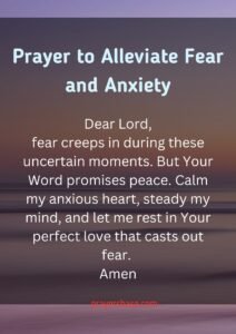 Prayer to Alleviate Fear and Anxiety