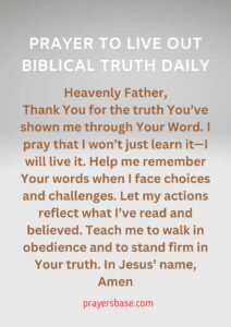 Prayer to Live Out Biblical Truth Daily