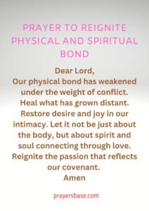 Prayer to Reignite Physical and Spiritual Bond