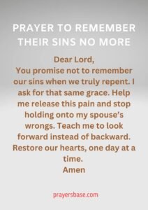 Prayer to Remember Their Sins No More