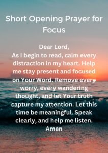 Short Opening Prayer for Focus