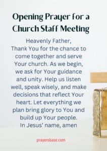 Opening Prayer for a Church Staff Meeting