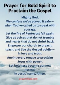 Prayer for Bold Spirit to Proclaim the Gospel
