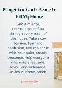 Prayer for God’s Peace to Fill My Home