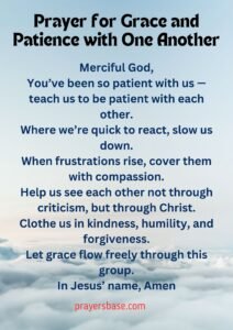 Prayer for Grace and Patience with One Another