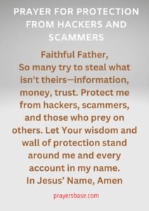 Prayer for Protection from Hackers and Scammers