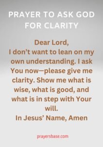 Prayer to Ask God for Clarity