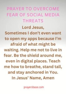 Prayer to Overcome Fear of Social Media Threats