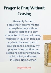 Prayer to Pray Without Ceasing